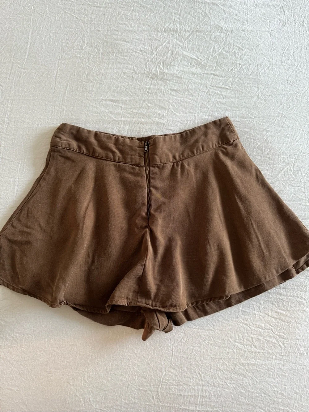 Free People Brown Drawstring Flowy Skort Shorts